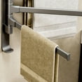 thumbnail image 4 of Swivel Towel Rack Thicken 4 Arm Towel Bar 180° Space Saving Wall Mounted Towel Holder With Hook Rustproof Swing Out Towel Hanger For Bathroom Kitchen Grey Small Bathroom Storage Standing Towel Racks, 4 of 4