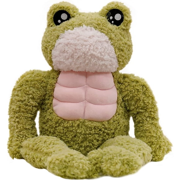 Peluche Grenouille Muscle 3D Oreiller Doux Grenouille Frolick Peluche Verte Fernando Froggy Animaux Poupées Peluche Mignonne Grenouille Cadeaux Câlins Pâques/anniversaire, 17.7 Pouces