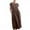 #7-Coffee, variant on Pntutb Womens Dresses,Women's Solid Color Round Neck Sleeveless Vintage Cotton Linen Long Dress
