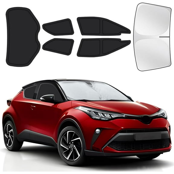 for Toyota C-HR 2018-2023 Car Window Shades, 6pcs Privacy Sun Shade Set for Front Windshield Side and Rear Windows, Full Window Covers Keeps vehicle Cool for Camping Napping