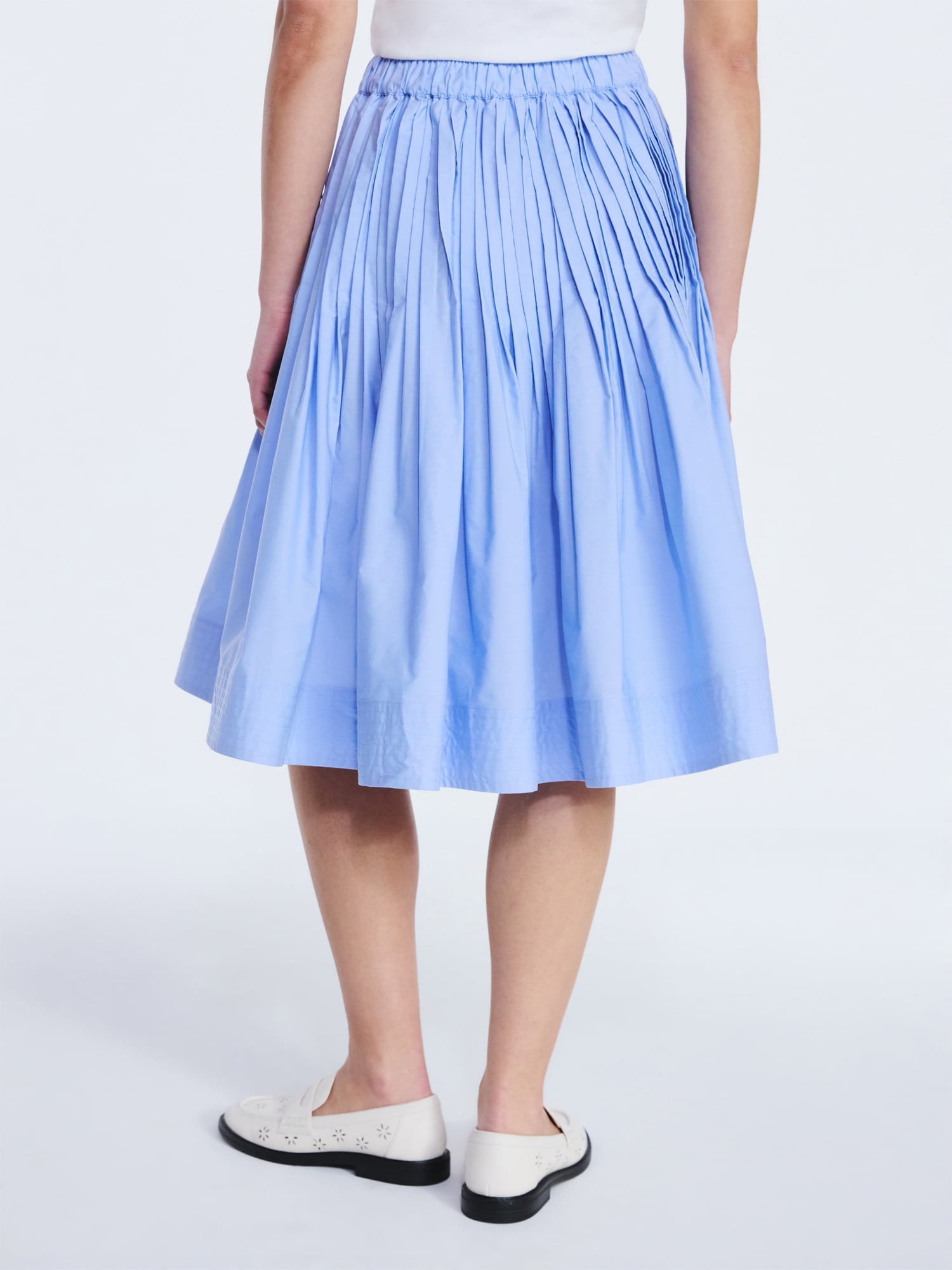 Free Assembly Women's Pintuck Knee Length Skirt, Sizes XS-XXL