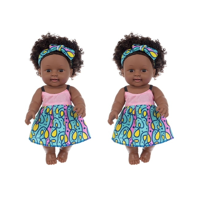 Black Black Baby Cute Curly Black 12-Inch Vinyl Baby Toy