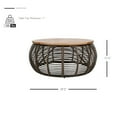 thumbnail image 2 of New Pacific Direct Iris Rattan Coffee Table w/ Wood Top in Espresso Brown, 2 of 5