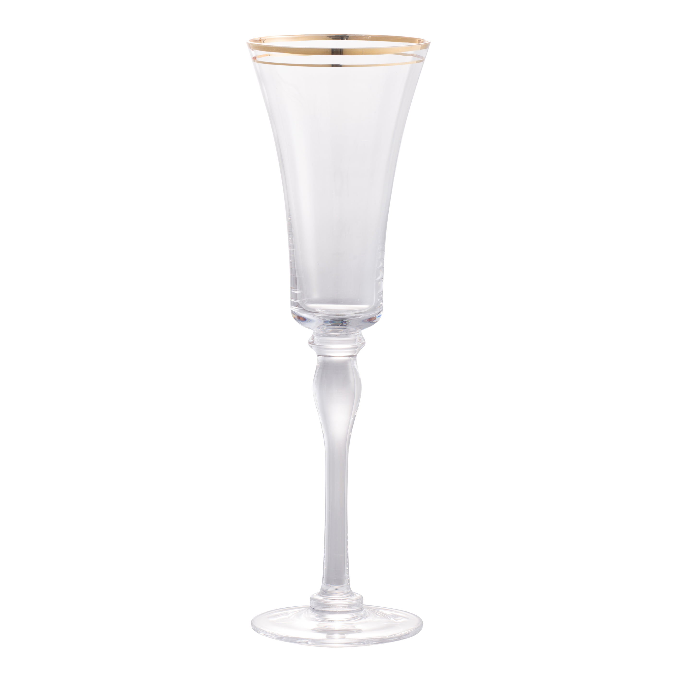 D3x9.8" Felicity Flute with Gold Rim, Set of 4