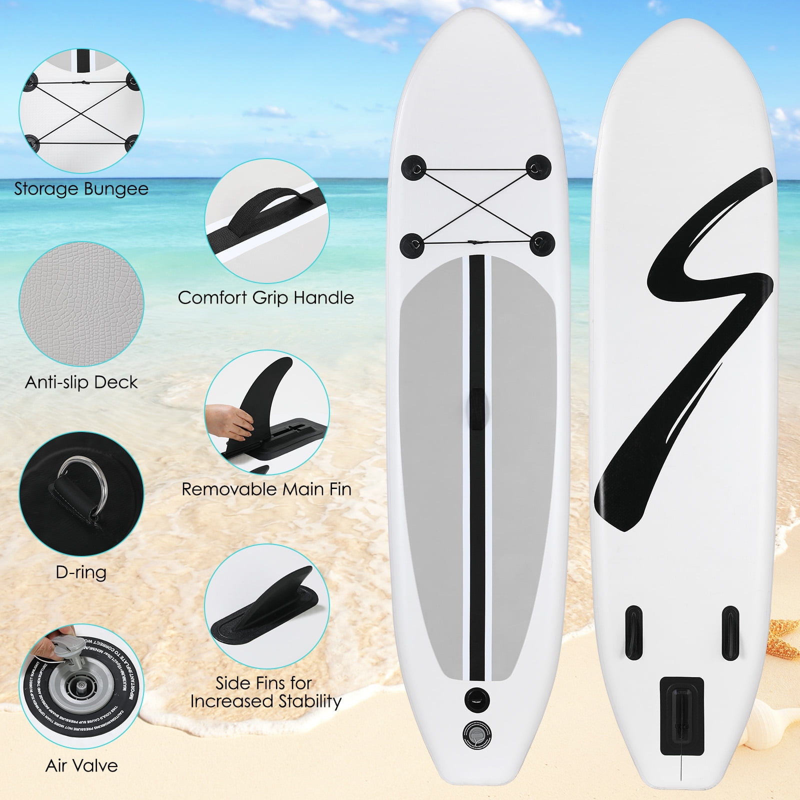 Arlopu 10FT Inflatable Stand Up Paddle Board, Paddleboard with Premium SUP Accessories for All Skill Levels, Non-Slip Deck