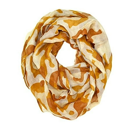 Camouflage Scarf - Camouflage Camo Print Soft Infinity Loop Scarf (Beige)