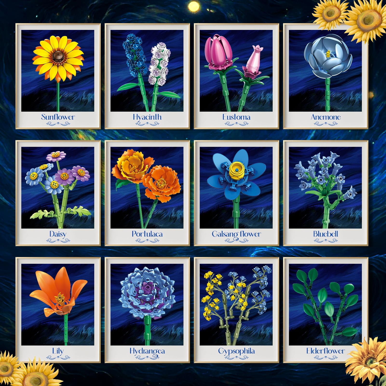 Flower Bouquet Building Set, Sunflowers Botanicals Collection(919PCS) Compatible with Lego - Perfect Mother's Day Gift for Mom, Building Block Toy for Adults Women