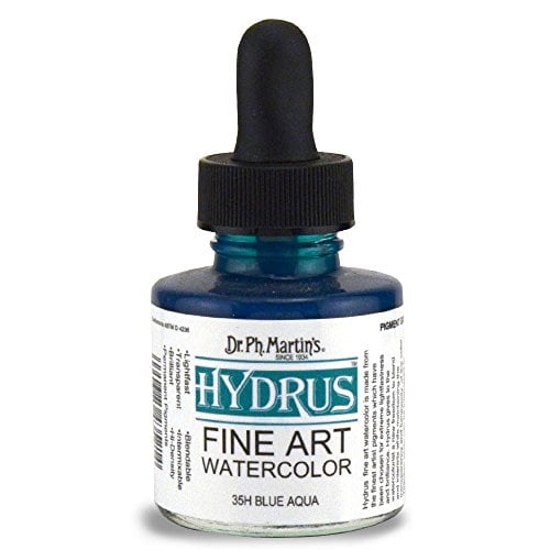 Dr. Ph. Martin's 400250-35H Hydrus Fine Art Watercolor, 1.0 oz, Blue Aqua (35H)