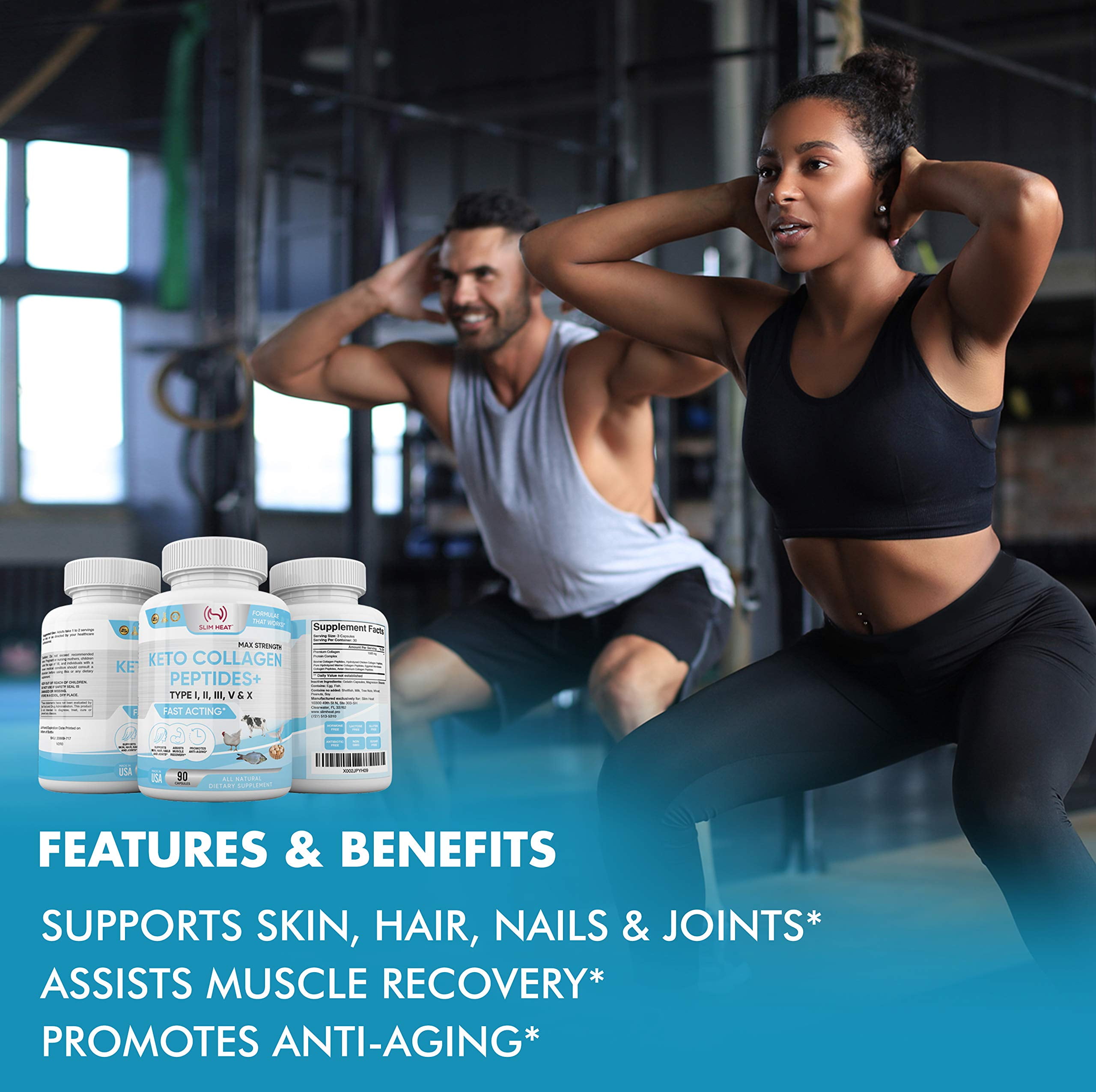 Multi Collagen Complex - Types I, II, III, V, X - Hydrolyzed Collagen Supplement for Hair, Nails & Joint Health - All Natural, Supports Skin & Bone Wellness