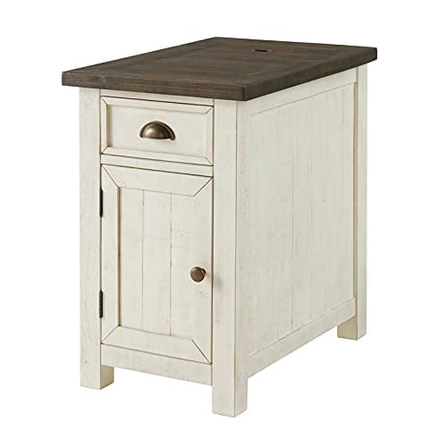 Martin Svensson Home, Chairside Table, Cream White with Brown Top
