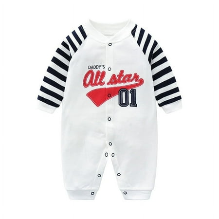

DDWD Newborn baby clothes spring and autumn male baby jumpsuit 0-6 months 100 days 9 infants full gentleman climbing suit