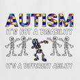 thumbnail image 2 of Autism Is Not A Disablity Itâ€™s A Different Abilty | Autism Awareness Dabbing Skeleton Inspirational Christian Womenâ€™s Standard V-Neck Tee, White, Large, 2 of 5