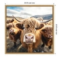 thumbnail image 5 of Kate and Laurel Sylvie Funny Animal Highland Cow Selfie Framed Canvas Wall Art by The Creative Bunch Studio, 22x22 Natural, Funny Cute Animal Art for Wall, 5 of 7