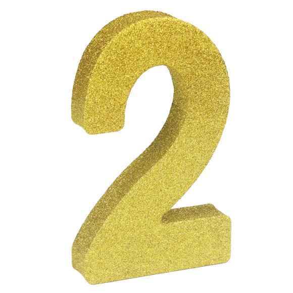 Decoración de números de mesa PULO CP Mfg Glitter 3D Foam Gold #2