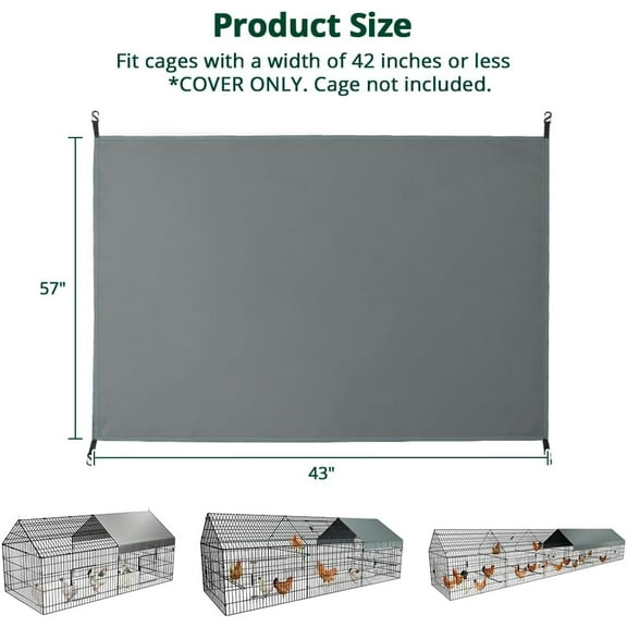 Waterproof Chicken Cage Tarp - Chicken Run Cover  for Outdoor Duck Pen