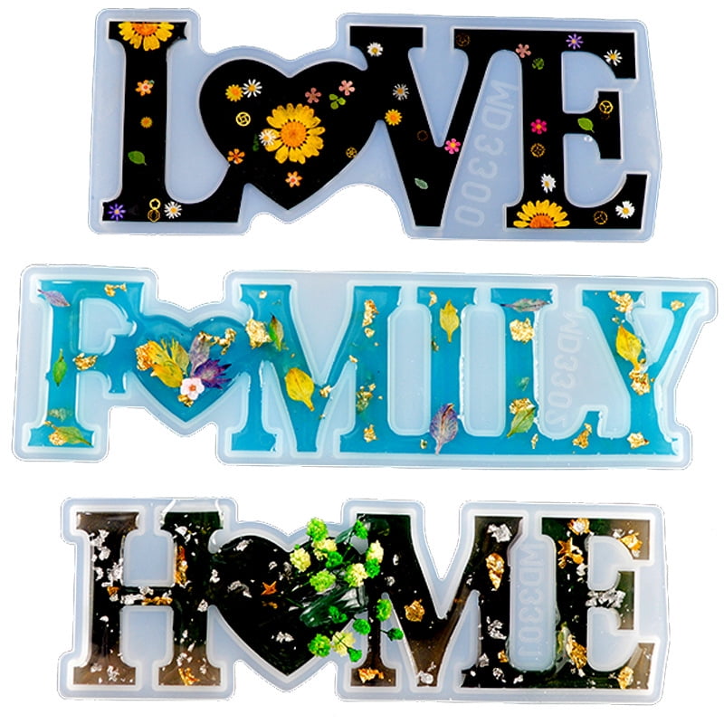 copper-azure-white epoxy letters home deco Epoxy resin HOME word home sign