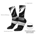 thumbnail image 4 of Vsdgher Abstract Black White Swirls Crew Socks for Men & Women, Breathable Casual Athletic Ankle Socks, 4 of 6