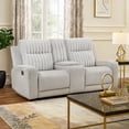 thumbnail image 7 of Lupe Double Manual Reclining Loveseat with Console- Light Gray Microfiber, 7 of 7