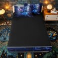 thumbnail image 4 of Erosebridal Twilight Ice Dragon Print Zipper Twin Comforter Sets with Fitted Sheet and 2 Pillowcases,Cathedral Glass Window Accent Zipper Bedding Set,Purple Blue,4-Piece,Black Reversible, 4 of 6