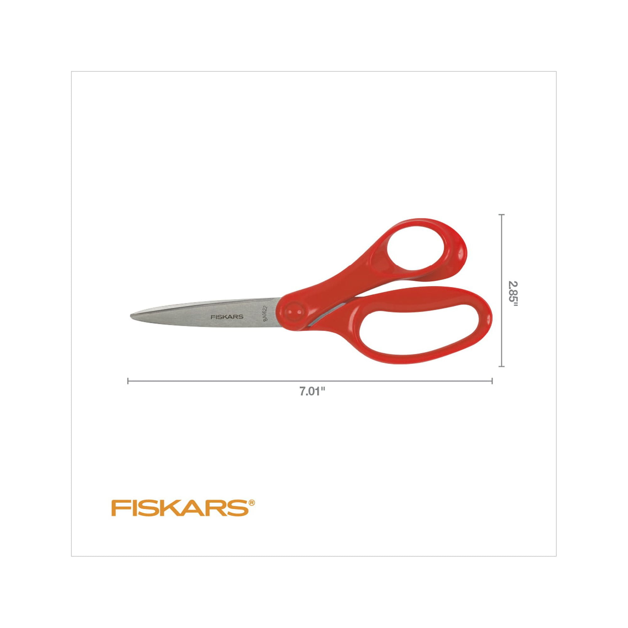 Fiskars Kids Scissors (7 inch) - Red, 1pc, School Supplies