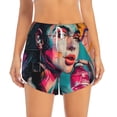 thumbnail image 2 of Salouo Vibrant Street Art Portrait Print Women's 2 in 1 Running Shorts Double-Layer Shorts Athletic Workout Gym Yoga Shorts Running Shorts for Women-Large, 2 of 7