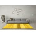 thumbnail image 3 of Ahgly Company Machine Washable Indoor Square Solid Yellow Modern Area Rugs, 4' Square, 3 of 4