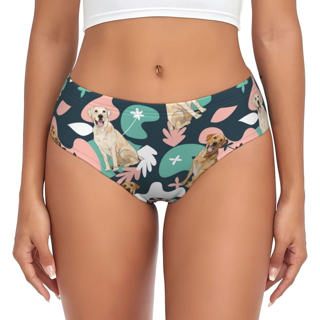 Fotbe Labrador Retriever Dog Calzones Estampados para Mujer – Ropa Interior de Algodón, Cómoda, Suave y Elástica-3X-Large
