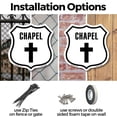 thumbnail image 3 of Chapel (2 Pack) 18 inch X 18 inch Shield Shaped Commercial Grade Plastic Signs Weather Resistant Made in the USA, 3 of 6