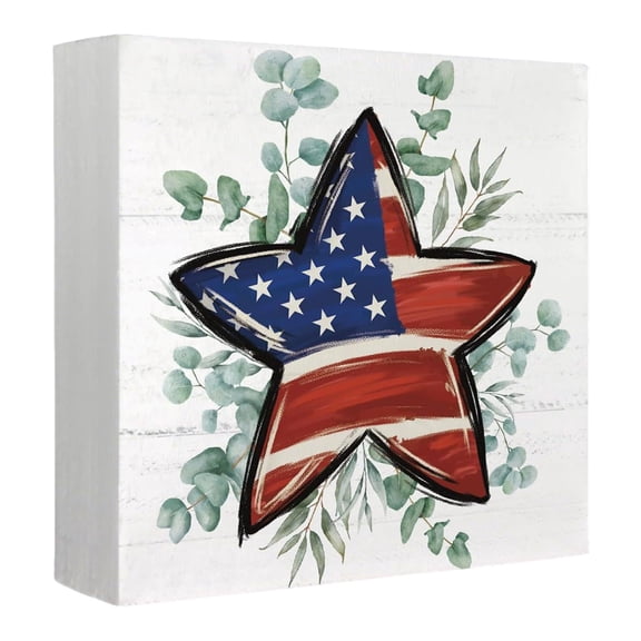 Us Flag Star-Shaped PVC Decoration, Patriotic Home Accent For Bookshelf Desktop Display, 5inch Mini American Flag Ornament For Indoor Decoration,K