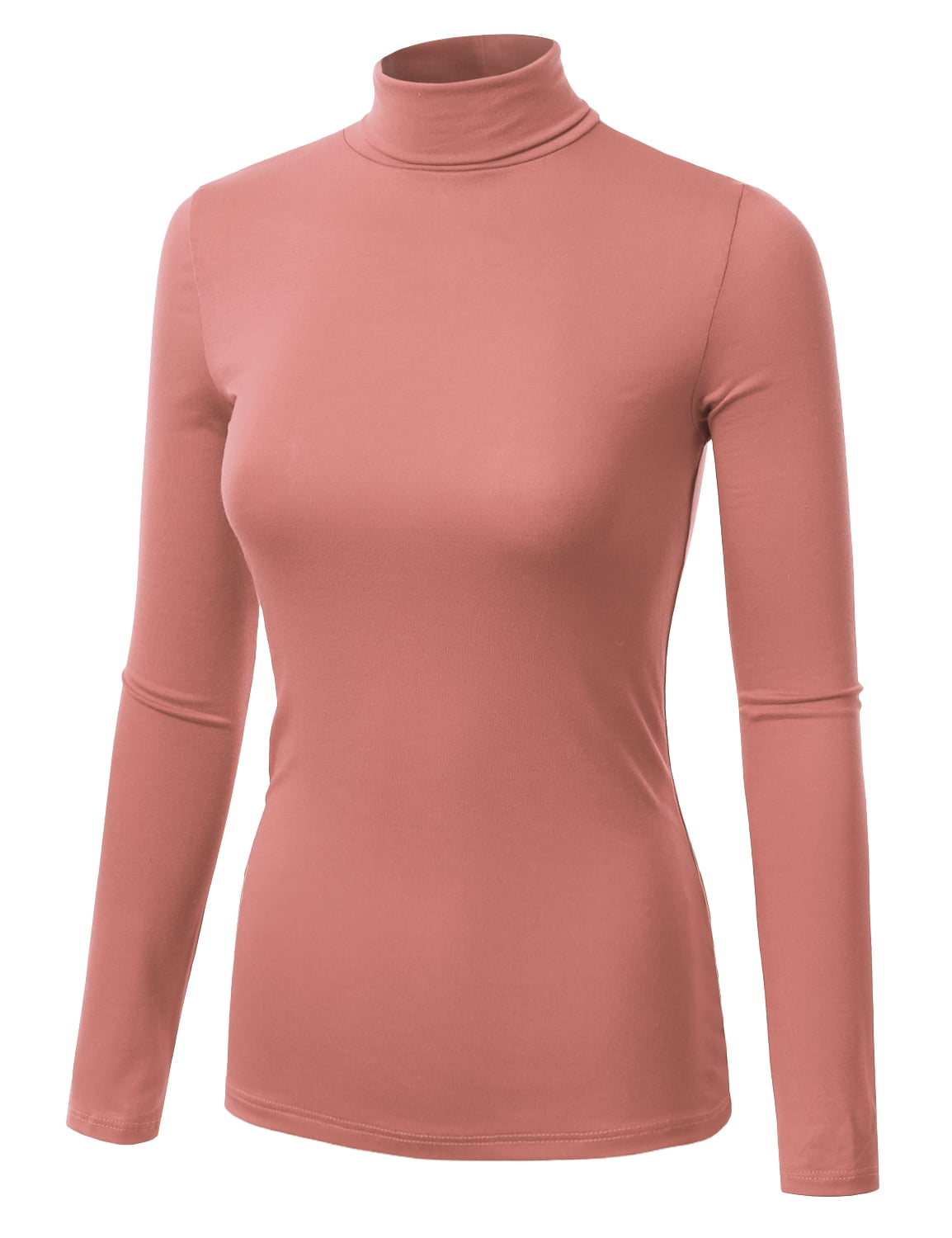 Doublju Women's Long Sleeve Turtleneck 