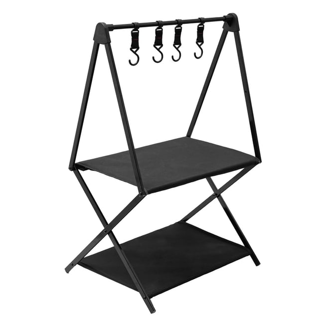 Outdoor Camping 2 Tier Rack Portable Folding Aluminum Alloy Storage