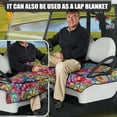 thumbnail image 2 of Yuyamidu Colorful Boho Flowers Golf Cart Seat Covers, Floral Club Car Seat Towel Blanket with Pockets, Fits Club Car More 2 Person Seats Golf Carts, 2 of 7