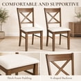 thumbnail image 4 of HOMCOM Dining Chairs Set of 2, Upholstered Kitchen Chairs with Rubberwood Frame, Padded Seat and X-Back for Living Room, Dining Room, Walnut, 4 of 9