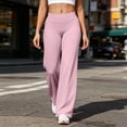 thumbnail image 5 of Yoga Pants for Women Wide Leg Casual Lounge Yoga Workout Pant Solid Color High Waist Leggings Workout Booty Lifting, 5 of 10