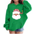 thumbnail image 5 of Mercatoo Kids Christmas Hoodie Girls Winter Cute Santa Graphic Long Sleeve Pullover Sweater Holiday Party Soft Cotton Clothes, 5 of 6