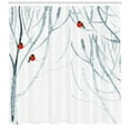 thumbnail image 3 of Ambesonne Black White Shower Curtain, Woods Bullfinches, 69"Wx75"L, Pale Grey White, 3 of 3