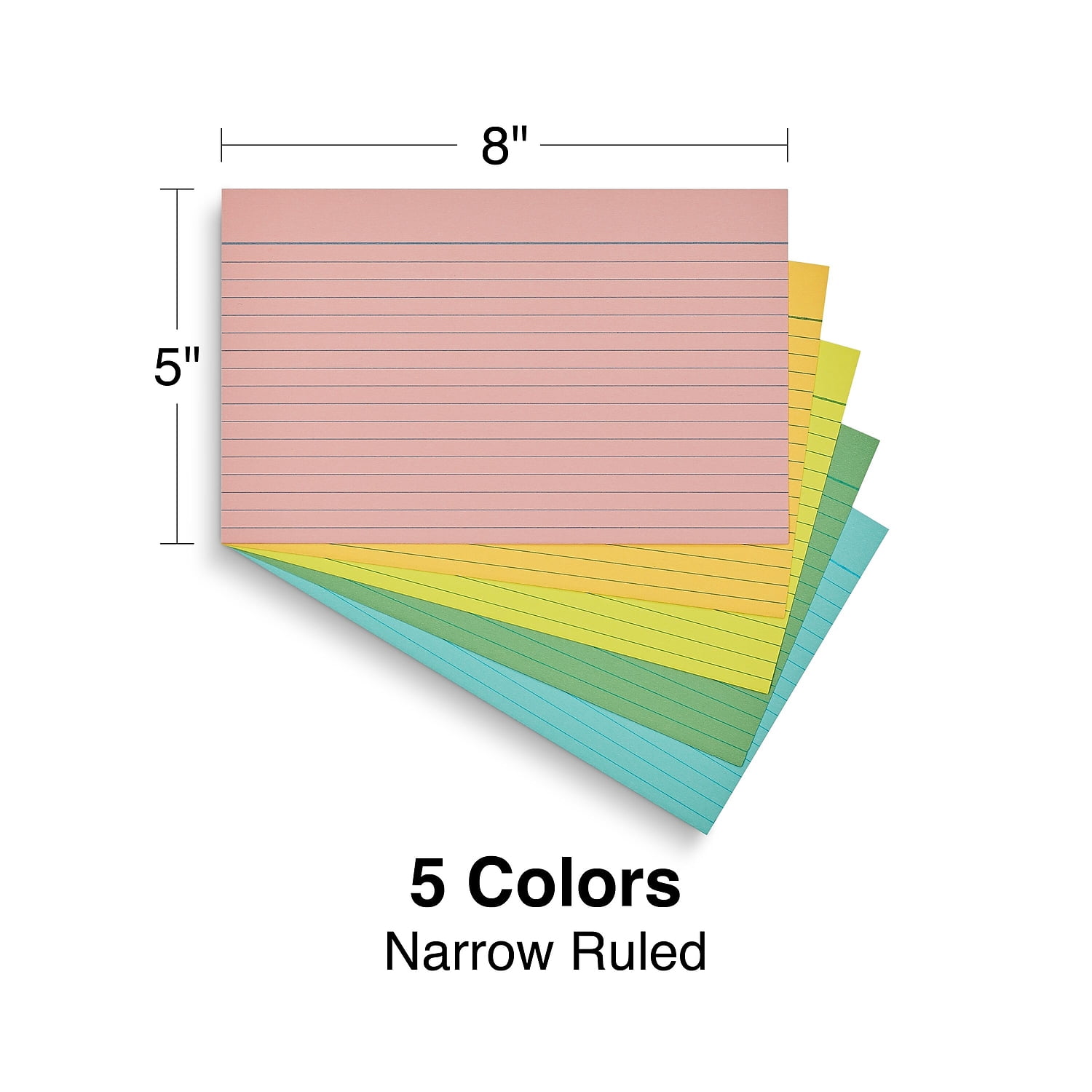 Notecards 3x5 Lined 3x5, 300 Sheets Ruled - Color Flash Cards For ...