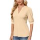 thumbnail image 2 of Sudadera con capucha para mujer,Blusa informal de manga corta para mujer, cuello redondo, botones, poliéster, cómoda para uso diario, hogar y oficina, sopatenor, 2 of 8