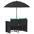 thumbnail image 5 of vidaXL Garden Sofa with Cushion 8 pcs Black and Turquoise Poly Rattan, 5 of 6