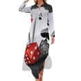 thumbnail image 2 of Playing Cards Aces And Dice Long Sleeved Shirt Dress evening dress woman summer woman dress Long veiled dresses, 2 of 7