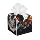 thumbnail image 1 of Fotbe Flower Horn Skull Porta Pañuelos Decorativo de Cuero, Caja Cuadrada Moderna para Pañuelos Faciales, Organizador y Dispensador 5x5x5'', 1 of 7