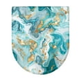 thumbnail image 6 of ZIATUBLES Toilet Seat Lid Cover Breathable Stretch Fabric Toilet Lid Cover Washable Soft Bathroom Decor Fits Most Size Toilet Lids for Home Accessories, Aqua Golden Marble, 6 of 6