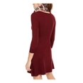 thumbnail image 2 of SEQUIN HEARTS Womens Burgundy 3/4 Sleeve Short Fit + Flare Dress Juniors L, 2 of 2