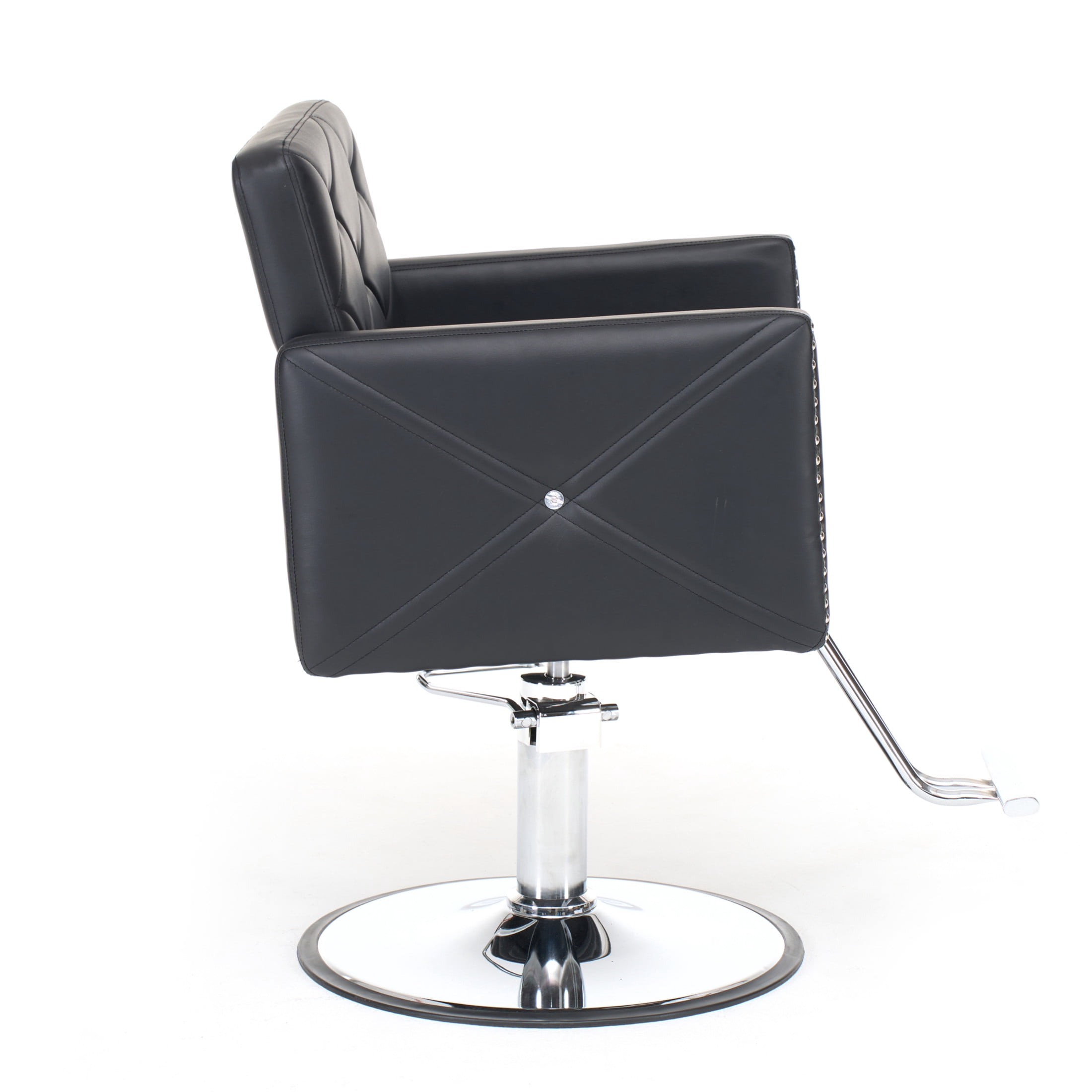 Noble House Heavy Duty Barber Chair, 360° Swivel Salon Chair with Hydraulic Pump, Black + Chrome