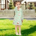 thumbnail image 5 of long-sleeved dress Halloween Cute French Bulldog A-line dress with ribbed cuffs Soft and comfortable, 5 of 6