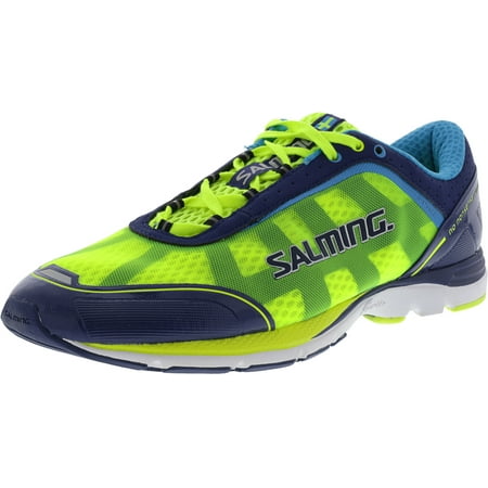Salming Men's Distance 3 Navy / Safety Yellow Ankle-High Mesh Running Shoe -