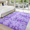 thumbnail image 4 of YJ.GWL Soft Fluffy Area Rugs Tie-Dye Shaggy Rug Colorful Plush Carpet for Bedroom Living Room Kids Home Decor Fuzzy Carpets,5'x8',Purple, 4 of 7