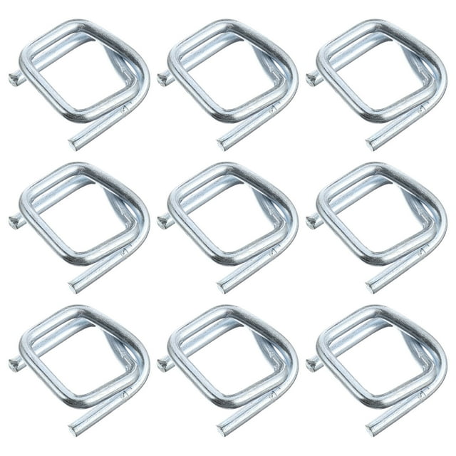 CIMAXIC 100 Pcs Boucles de Fil Robustes pour Emballage (Argent), 0.98"X0.98"X0.31 Pouces