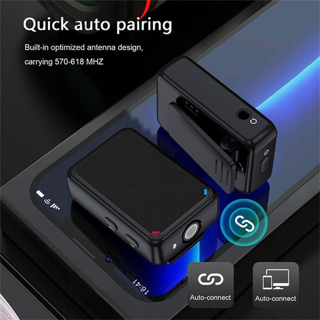 Micrófono de Solapa para Grabación de Doble Canal con 98 Pies para Teléfono Inteligente, Cámara DSLR, DV, Vlog, Estilo en : 1 RX y 2 TX