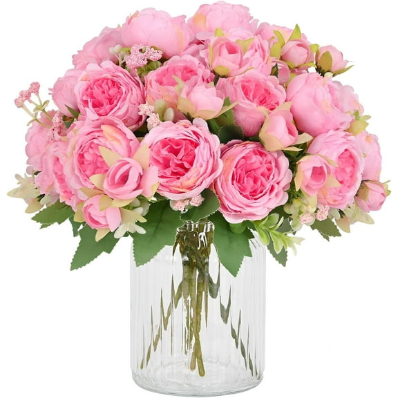 Packs Peonies Artificial Flowers, Dark Pink Artificial Peonies, Silk Peonies Flowers Fake Peonies Artificial Flowers Peonies Bouquet for Centerpiece Table Wedding Party Home Decor
